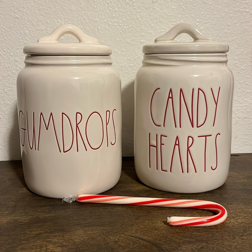 2 Rae Dunn Holiday canisters